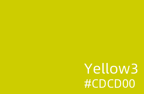 Yellow3是什么颜色 - #CDCD00是什么颜色 - Yellow3HEX、RGB、HSL、HSV、CMYK、十六进制代码